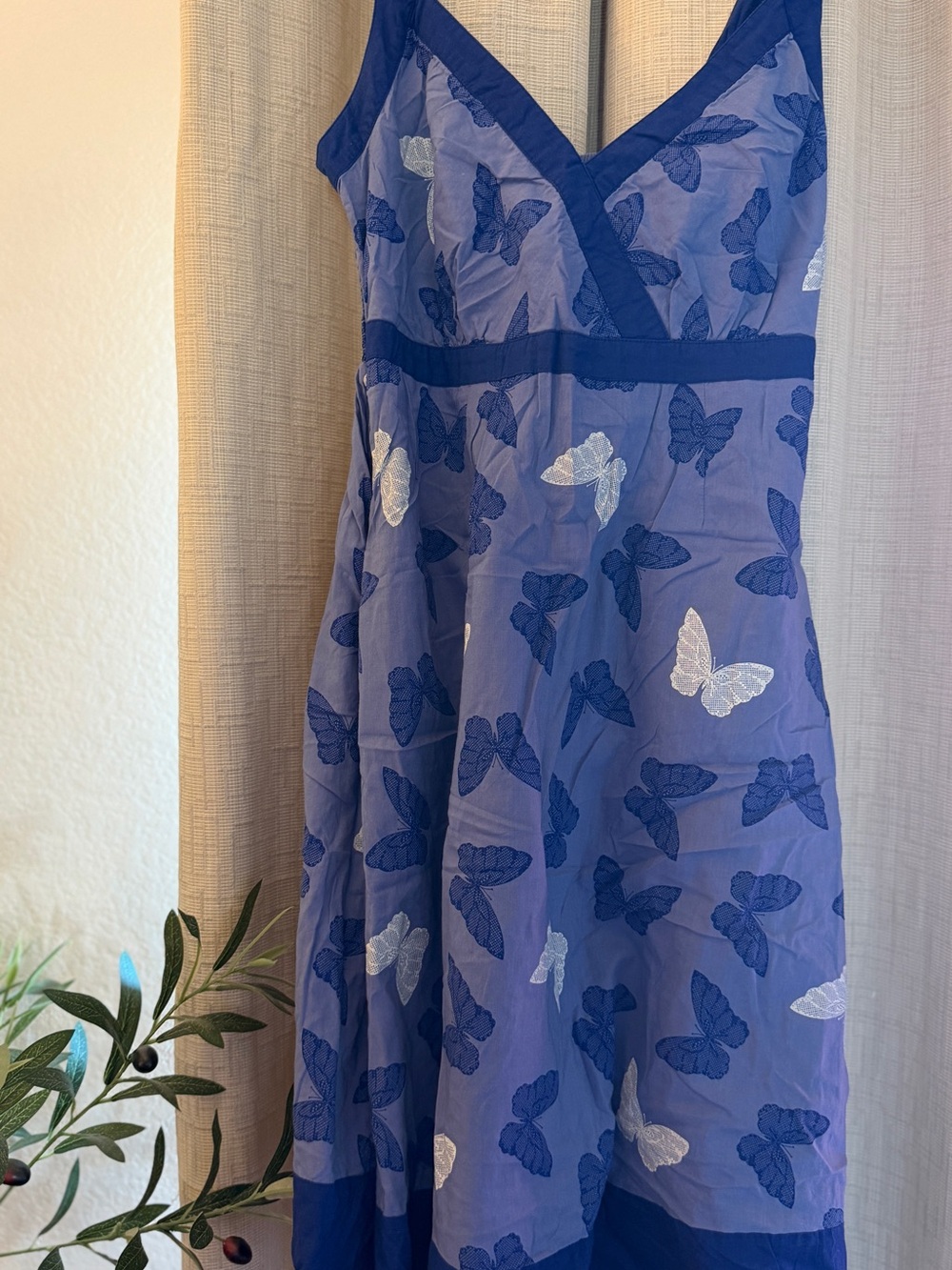 Blue Butterfly A-Line Dress